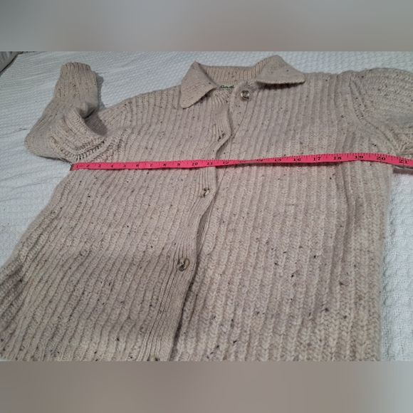 Rare Vintage Eddie Bauer 80s Oatmeal Wool Cardigan  NWT Made in UK  Size:M - Picture 5 of 15